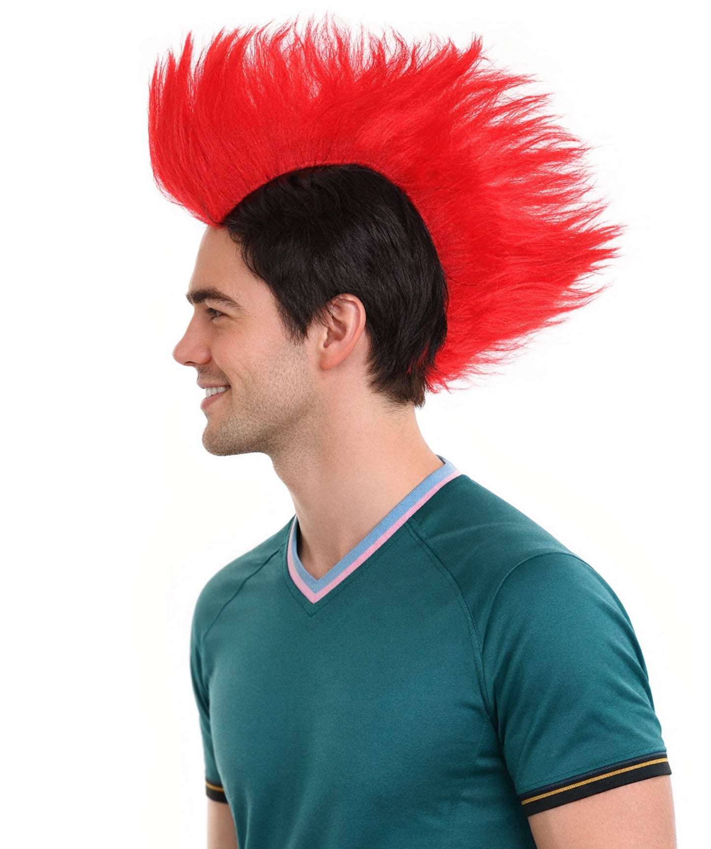 HPO Men's Multicolor Mohawk Wig | Halloween Wig | Premium Breathable Capless Cap