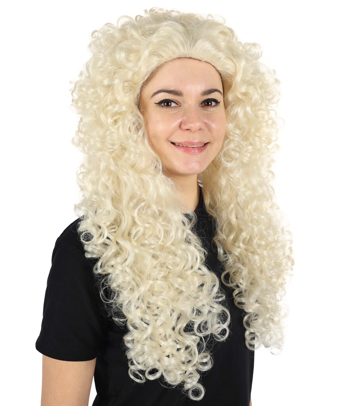 HPO Women's Ladies Cosplay Strong Curls Wigs | Long Voluminous Blonde Angels Wig | Perfect for Cosplay Parties and Special Occasions Adjustable Cap for Comfort & Secure Fit