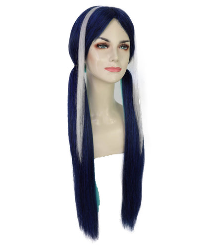 Women’s Long Straight Multiple Color Twin Tail Anime Wig | Game Character Hair | Ideal for Halloween | Breathable Capless Cap