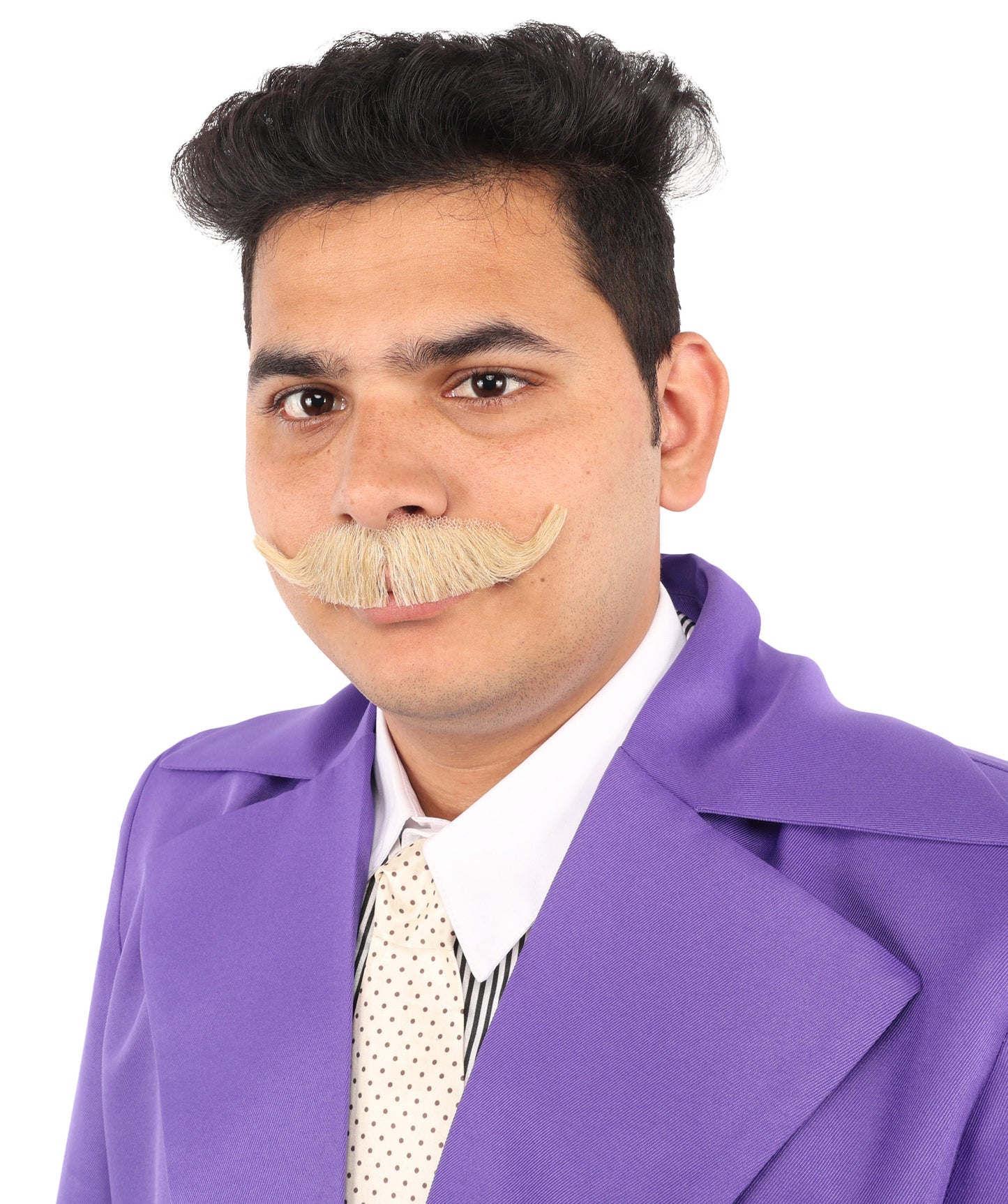 HPO Men's Realistic Fake Imperial Human Hair Mustache | Multiple Color Options