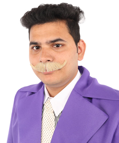 HPO Men's Realistic Fake Imperial Human Hair Mustache | Multiple Color Options