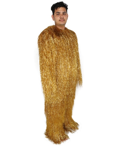 HPO Unisex Teen Extreme Tinsel Hairy Person Costume Bundle & Mask Set - Full-Body Tinsel Hair Suit Extra-Long Costume Wig for Halloween, Cosplay & Parties - Multiple Color Options