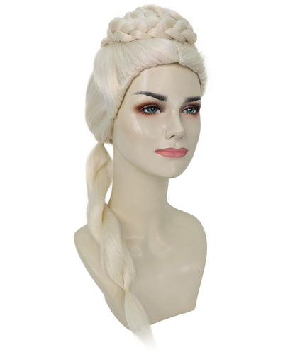 Women’s Blonde Dragon Queen Wig | Long Braid Fantasy Princess Hair for Halloween Parties