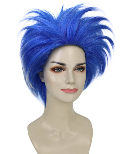 Unisex Blue Crazy Wig for Party & Halloween | Funky Synthetic Hair Wig for Adults & Teens