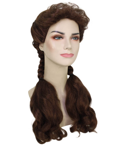 HPO Women's Fictional Charcter Medium Brown Pigtails Wig I Halloween Wig I Flame-retardant Synthetic Fiber