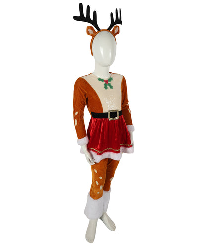 HPO Adult & Teen Women's Inflatable Reindeer Costume | Fun Holiday Outfit with Antlers – Christmas Party