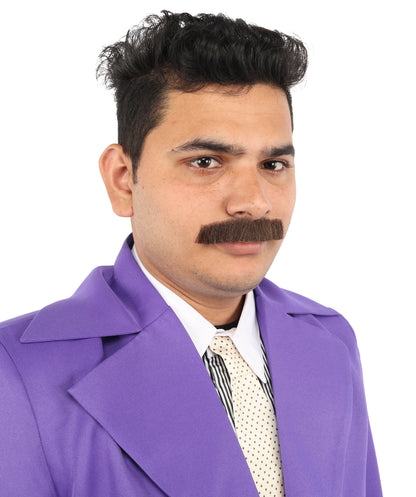 Men Moustache Human Hair  | Facial Hair Multiple Colours Option | HPO