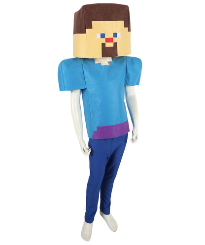 HPO Teen Video Game Character Outfit | Multicolor Style Costume Cape with Hood | Adventure Gamer Cosplay Suit for Halloween, Roleplay & Themed Party Events