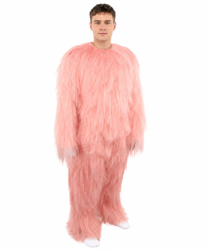 HPO Unisex Extreme Hairy Person Costume, Mask and Bundle - Full-Body Hair Suit Extra-Long Ash Brown Costume Wig for Halloween, Cosplay & Parties
