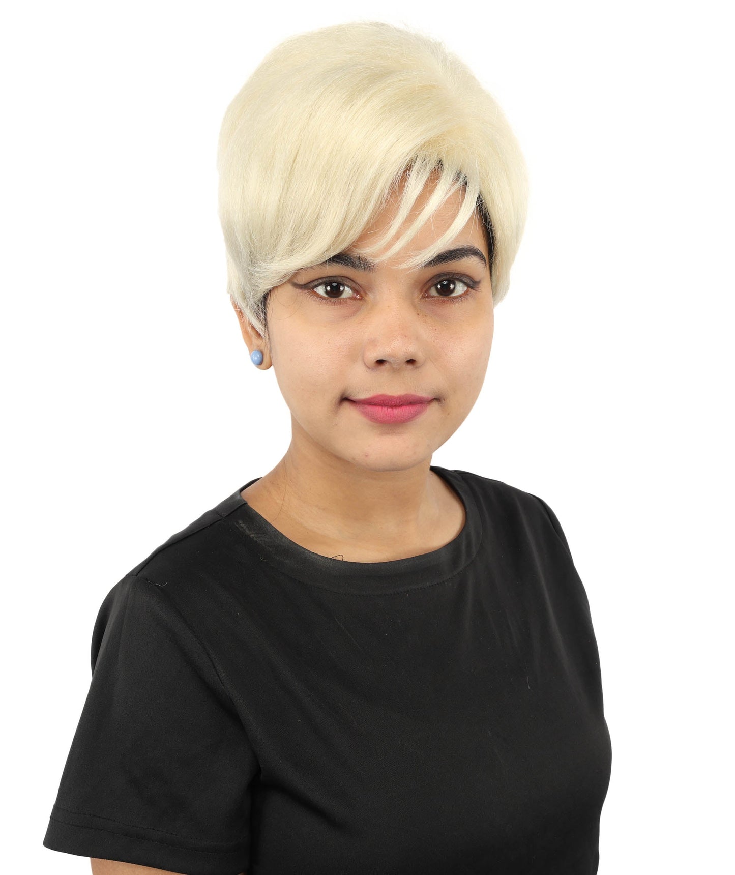 HPO Adult Women’s Short Black Wig | 10 Inch, Sleek and Smooth Bob Hairpiece | Ideal for Cosplay, Costume, and Themed Events