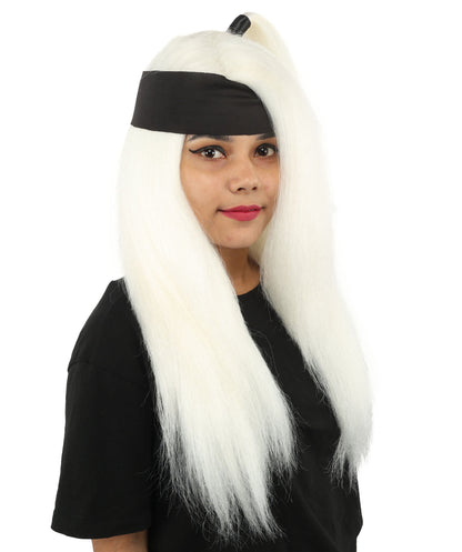 Women's High Ponytail Ninja Wig | Multiple Color Options | Create of synthetic fiber, long straight texture with top-tied fountain, breathable base | Cosplay, Halloween, theater, party, performance, costume events