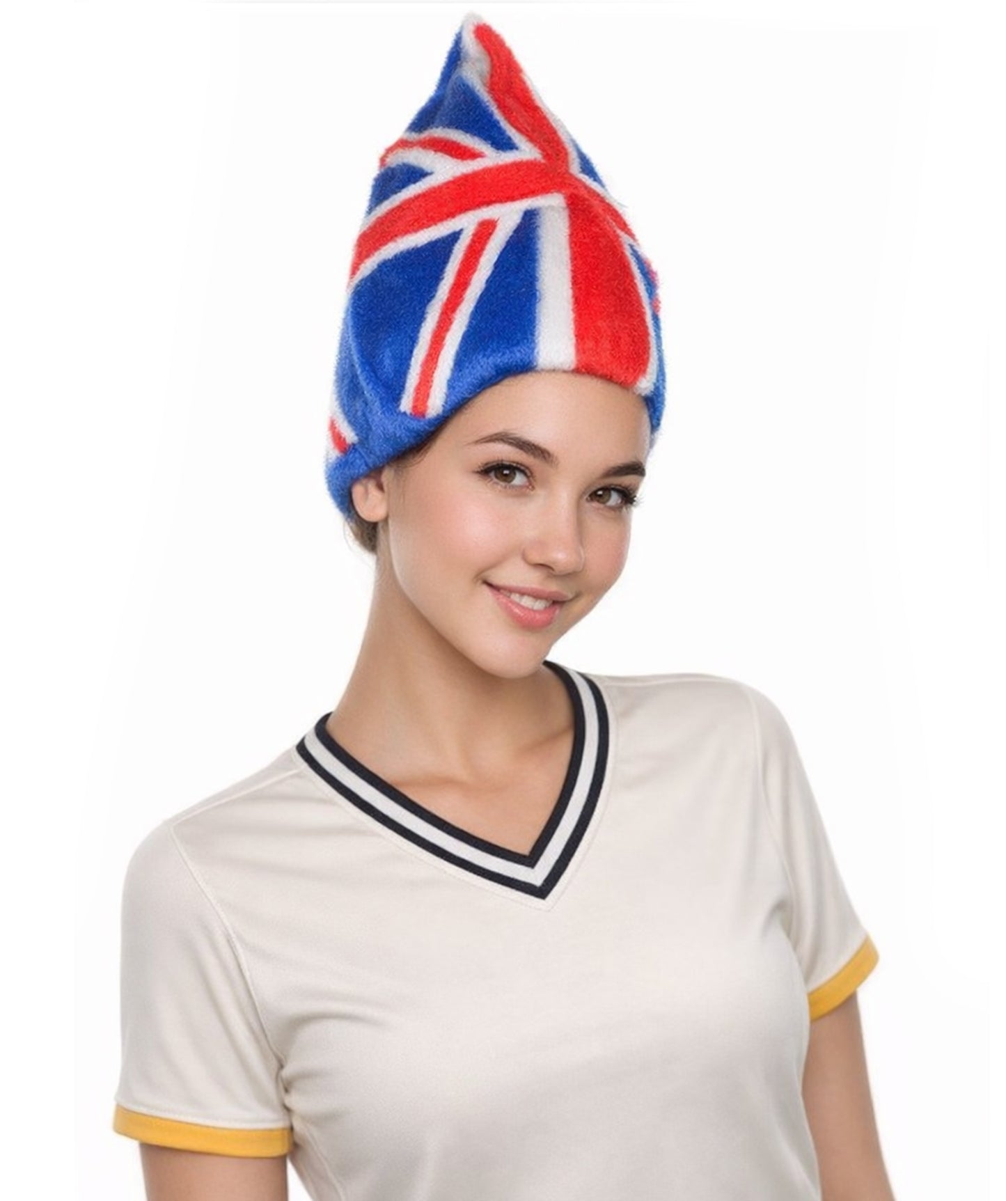 Women's  Flag Troll Wigs |  United Kingdom | Premium Breathable Capless Cap