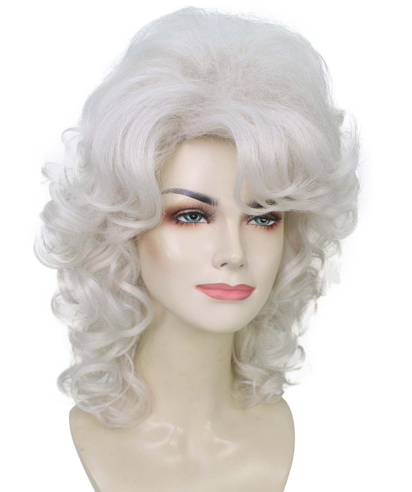 HPO  Women’s Puffy Wavy Country Music Star White Wig