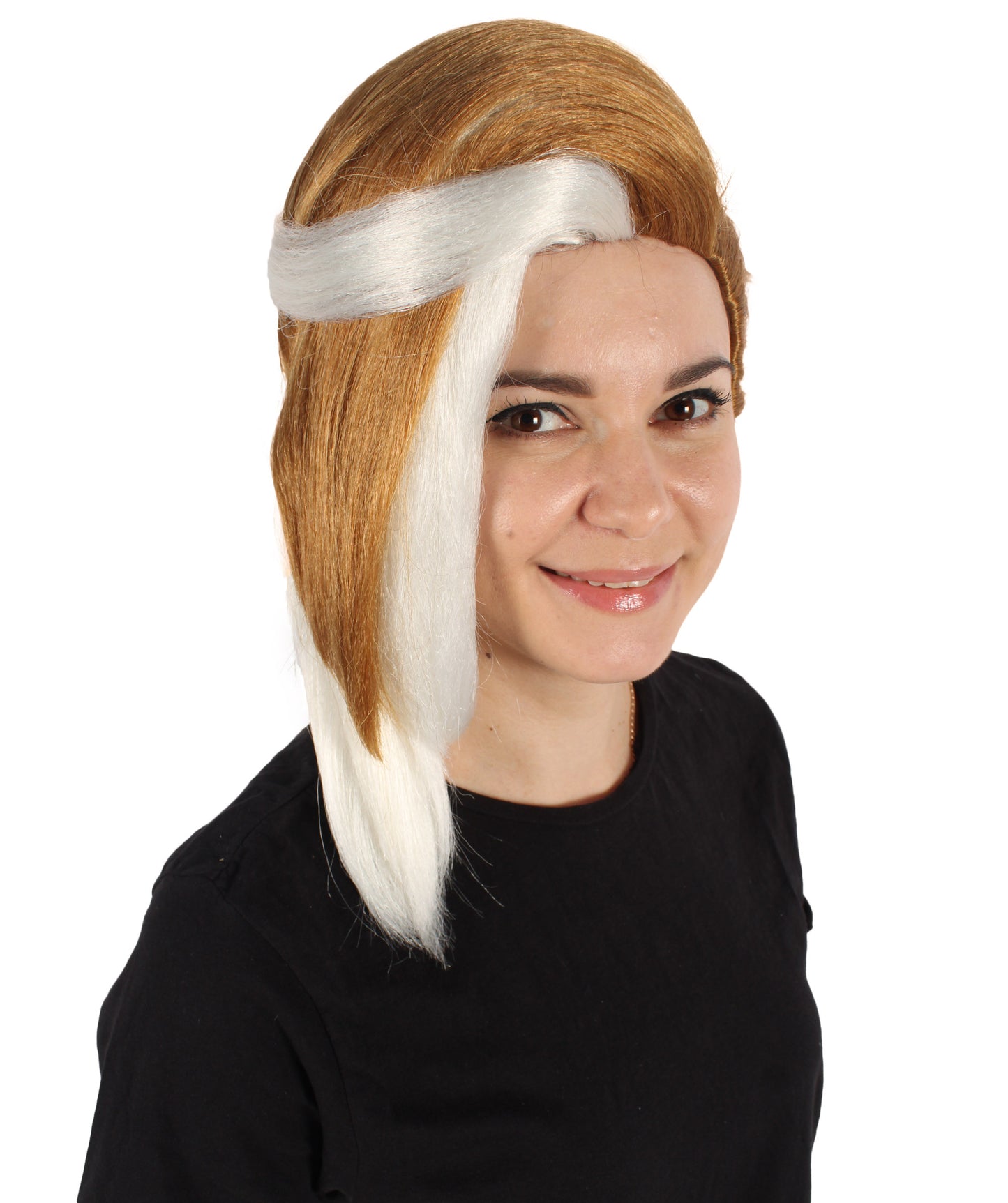 HPO Women's American Comic Book Lady Mutant Brown Wig | Perfect for Halloween | Flame-retardant Synthetic Fiber