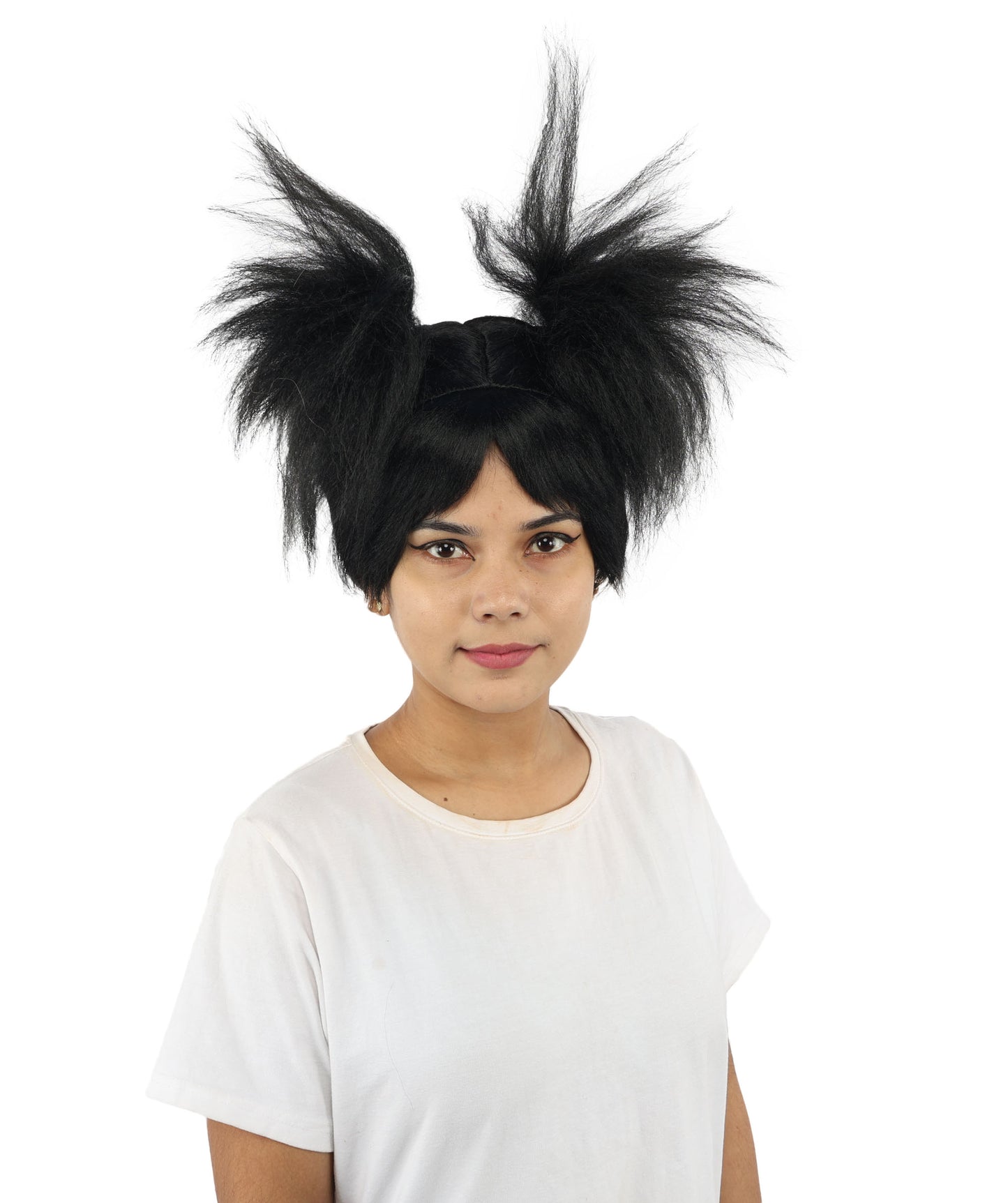 HPO Women’s 15-Inch Orange Spiky Troll Wig | Fun Animated Character | Bright and Bold Look for Halloween, Cosplay, and Themed Party