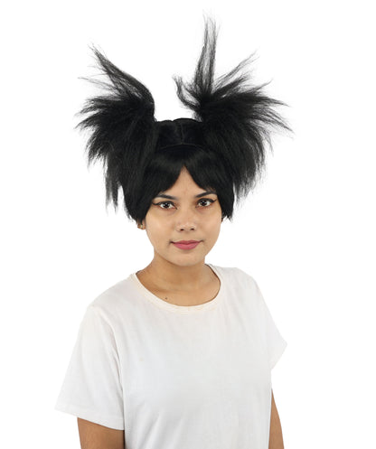 HPO Women’s 15-Inch Orange Spiky Troll Wig | Fun Animated Character | Bright and Bold Look for Halloween, Cosplay, and Themed Party