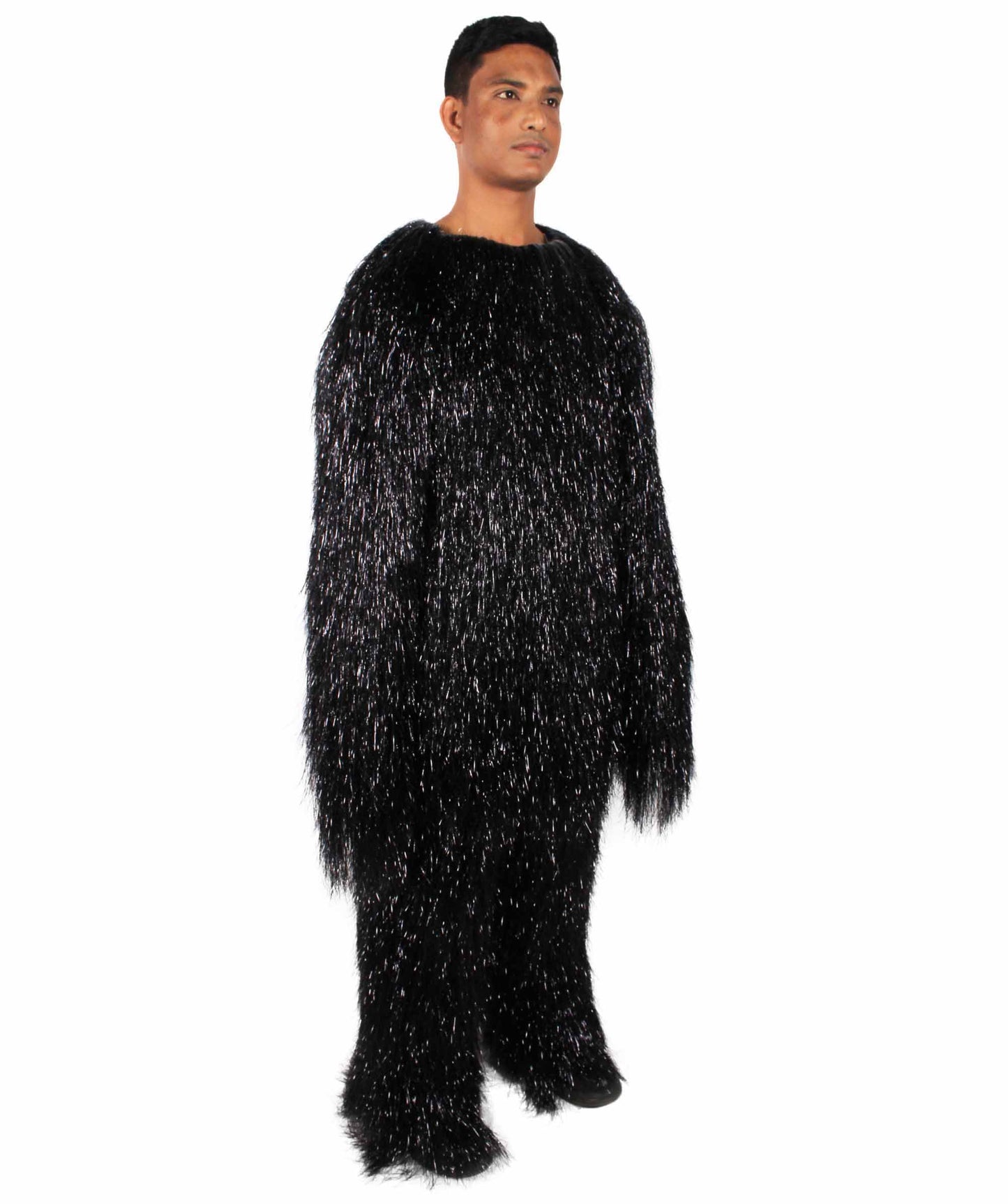 HPO Hairy Unisex Ape Mask and Bodysuit Costume Tinsel  | Multiple Colors