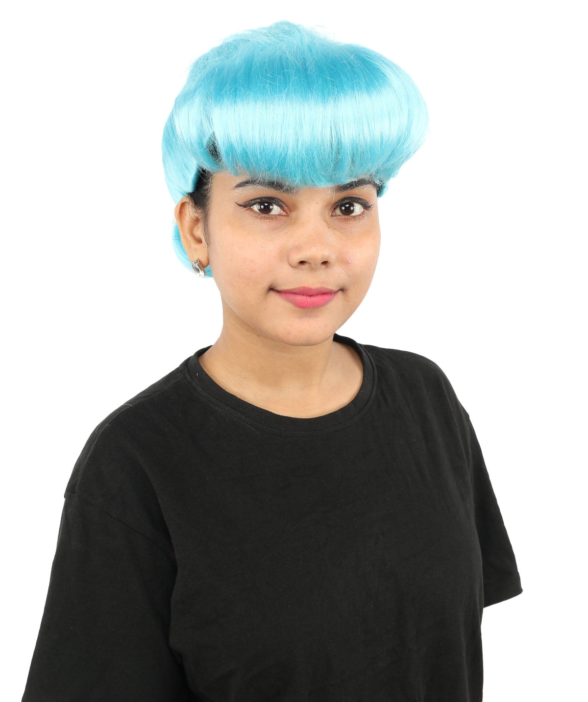HPO Adult Women's Retro Pin-Up Wig | Multicolor Options, create of synthetic fiber, vintage curled bumper bangs with rolled back, breathable base | Party, Halloween, theater, drag, performance, costume events