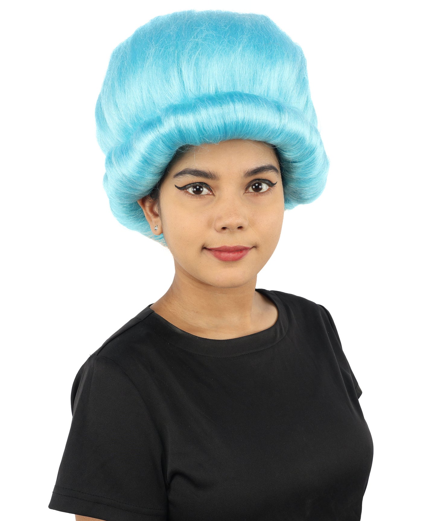 HPO Women's Voluminous Golden Blonde Grandma Wig | Medium Puffy Afro Style with Silver Texture, Synthetic Fiber & Adjustable Fit | Halloween, 100th Day of School, Theater & Funny Costume