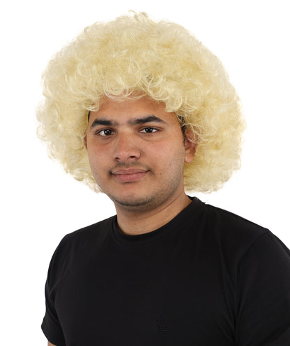 HPO Men's Soft Curly Afro Wig with Multiple Color Options | Flame-Retardant Synthetic Fiber | Perfect for Halloween, Cosplay and Themed Parties