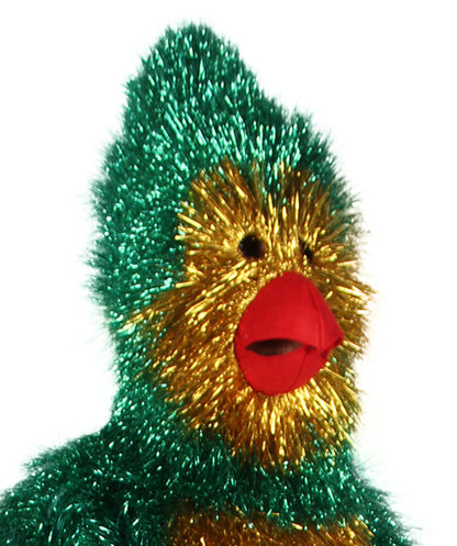 HPO Men's Furry Cardinal Mascot Tinsel Mask Costume, Halloween-Mask, Flame-retardant Tinsel Material