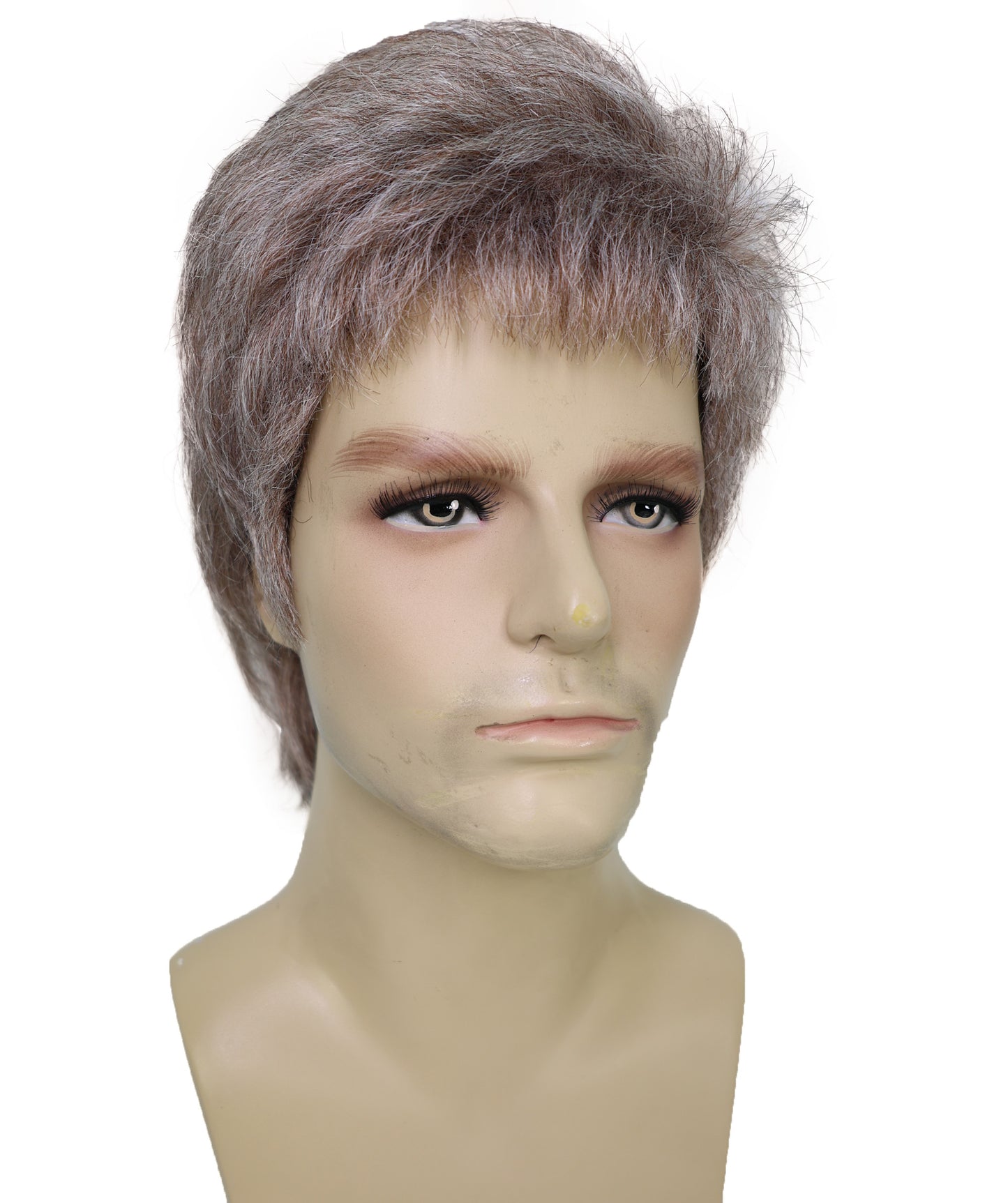 HPO Men's 80'S Rock Star Noel Gallagher-Inspired Short Wavy Copper Blonde Wigs, Exceptional Synthetic Wig Ideal for Party & Halloween, Breathable Caples Cap Flame-Retardant Synthetic Fiber Hair