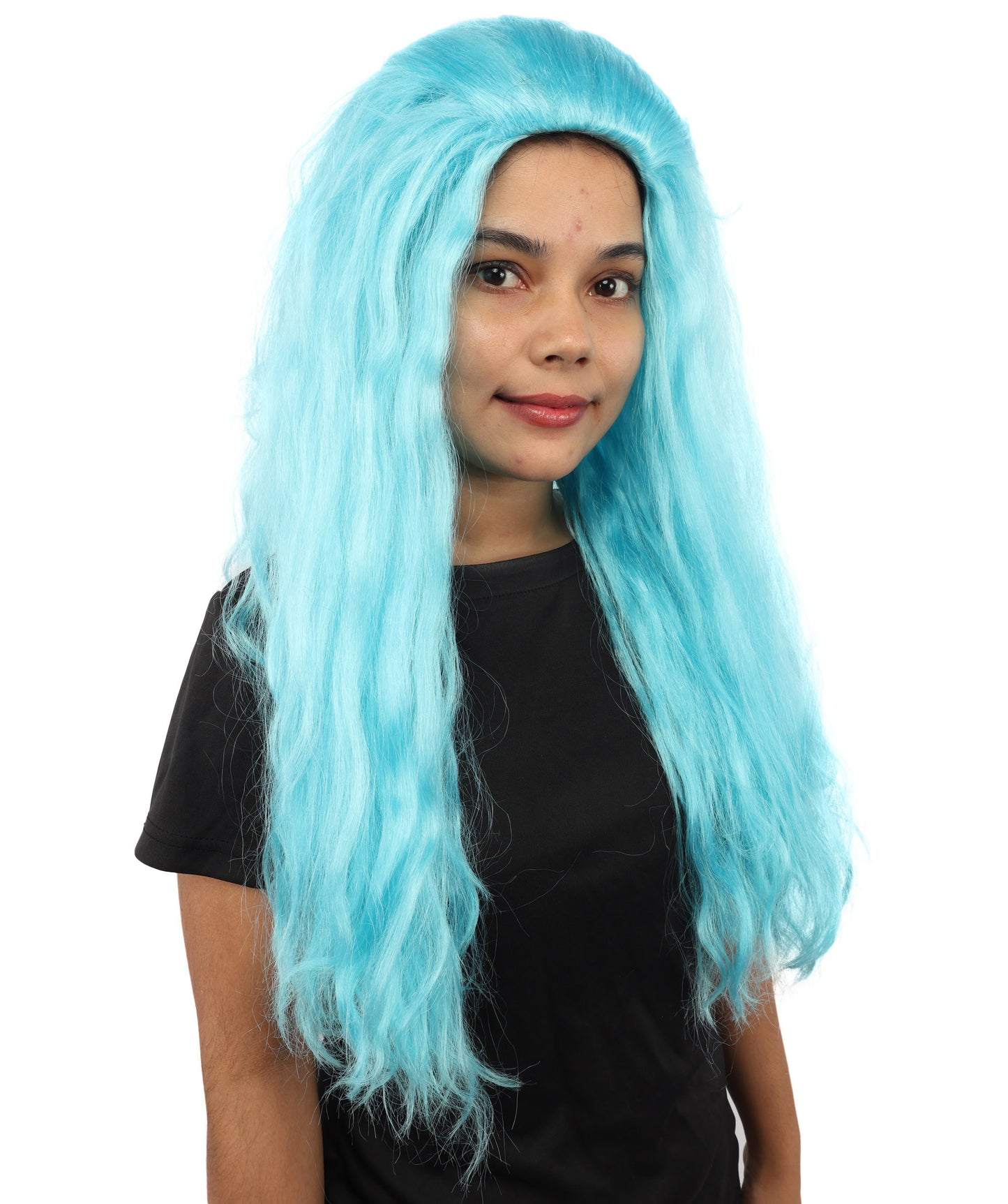 HPO Women’s Pink Long Wavy Wig | 25 Inch Long Hair with Capless Cap Design | Ideal for Playful at Halloween Cosplay, and Themed Parties