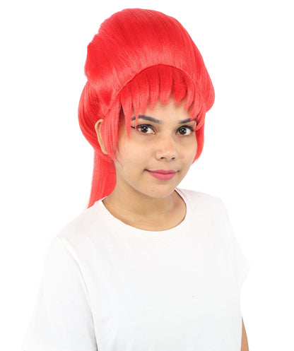 HPO Adult Women's Avant-Garde Bouffant Wig | Multiple Color Options | Create of synthetic fiber, massive smooth updo with micro bangs, breathable base | Party, Halloween, theater, drag, performance, costume events