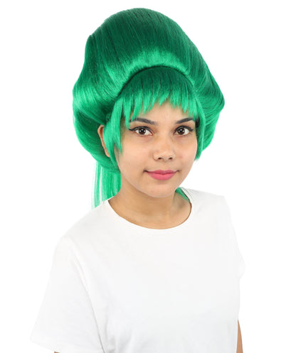 HPO Adult Women's Avant-Garde Bouffant Wig | Multiple Color Options | Create of synthetic fiber, massive smooth updo with micro bangs, breathable base | Party, Halloween, theater, drag, performance, costume events