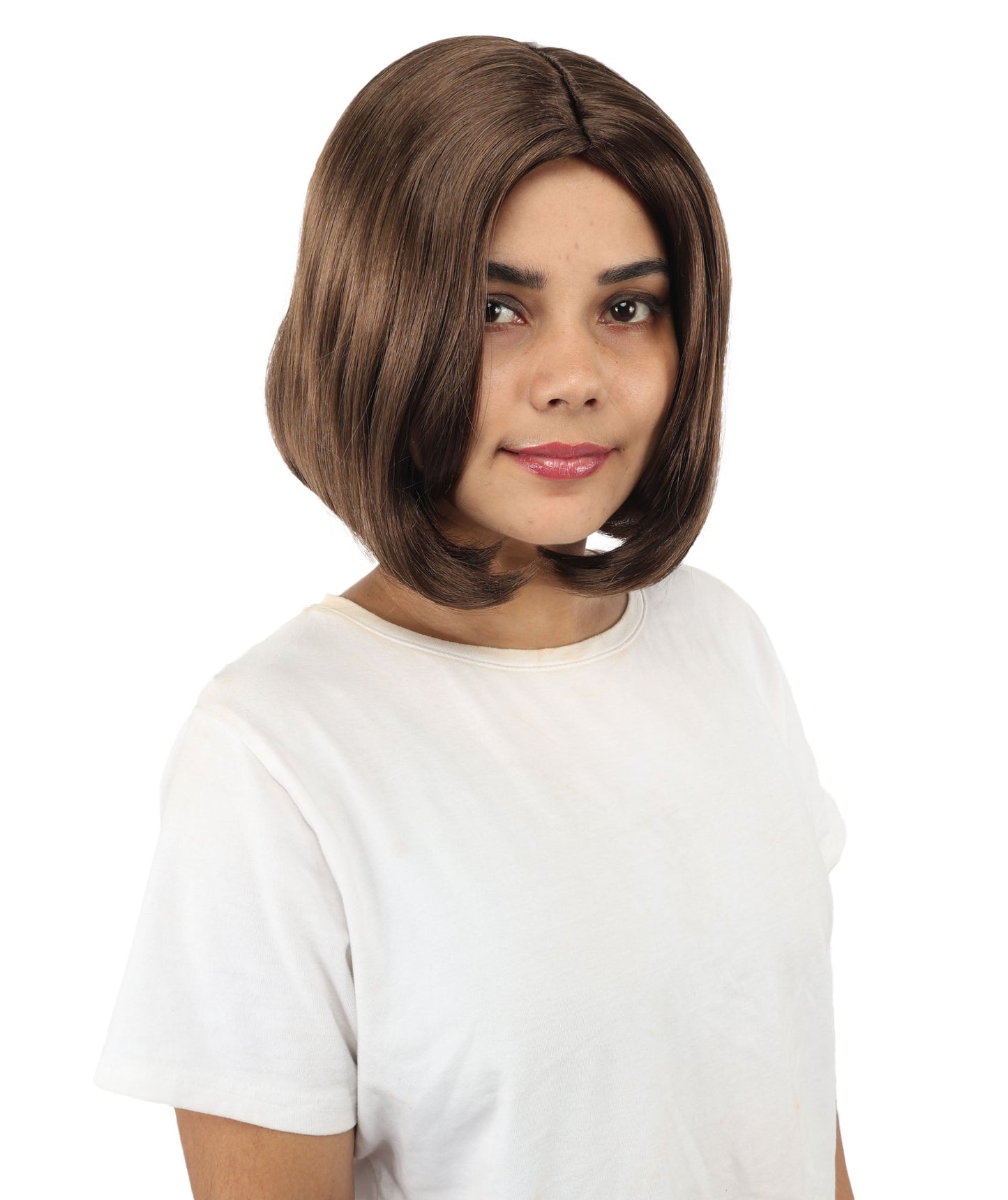 Adult Women's Two-Tone Bob Wig | Multiple Color Options | Short Straight Blunt Cut Inspired by American Pop Artist Look | Natural Hairline for Halloween and Cosplay