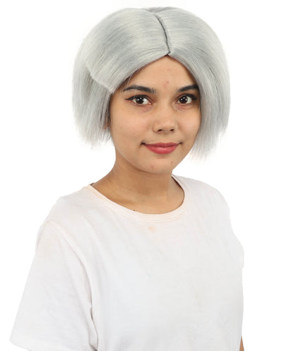 HPO Women’s Neon Yellow Bob Wig with Bangs—Bright Straight Cut Wig | Celebrity Inspired Hairpiece for Party, Halloween and Cosplay