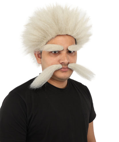 HPO Men's Medium Theatrical Blonde Wig | Solid vibrant tone, create of synthetic fiber, thick woven texture, breathable capless base | Party, Halloween, theater, drag, performance, costume events