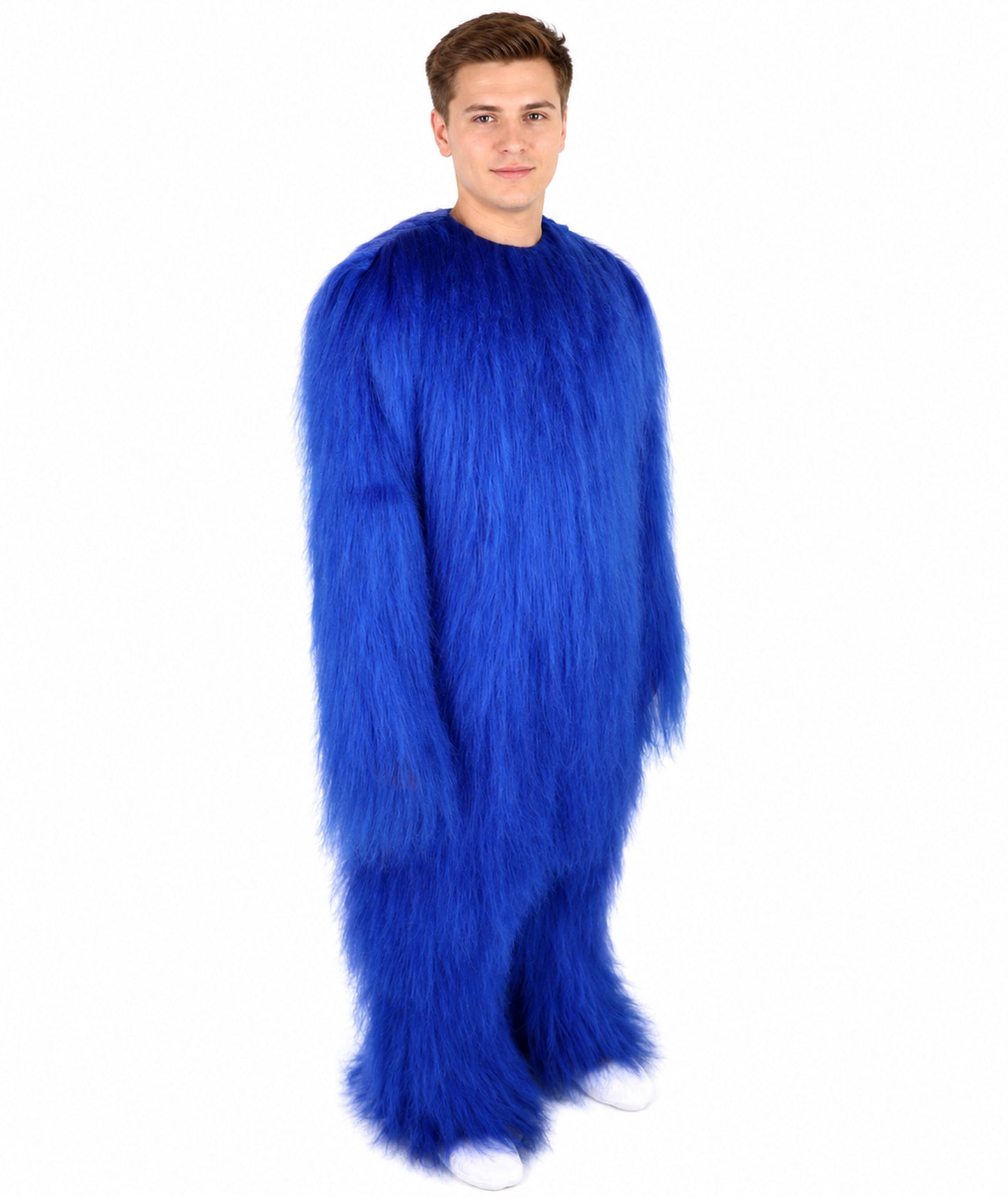 HPO Unisex Extreme Hairy Person Costume, Mask and Bundle - Full-Body Hair Suit Extra-Long Ash Brown Costume Wig for Halloween, Cosplay & Parties