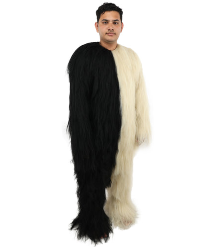 HPO  Extreme Hairy Person Two Part Costume, Mask and Bundle Set - Full-Body Hair Suit Extra-Long Costume Wig for Halloween, Cosplay & Parties - Multiple Color Options