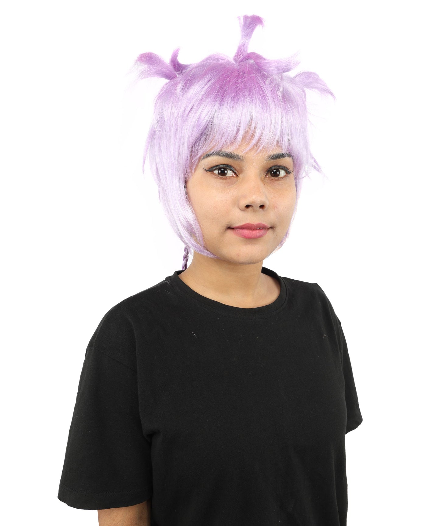 HPO Adult Women's Animal Ear Braided Wig | Multiple Color Options | Synthetic fiber, short bob with sculpted ears and long micro-braids, breathable base | Party, Halloween, theater, drag, performance, costume events