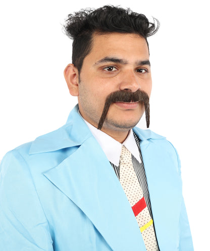 Men's Long Fu Manchu Mustache | Synthetic Facial Hair | Multiple Colors | HPO