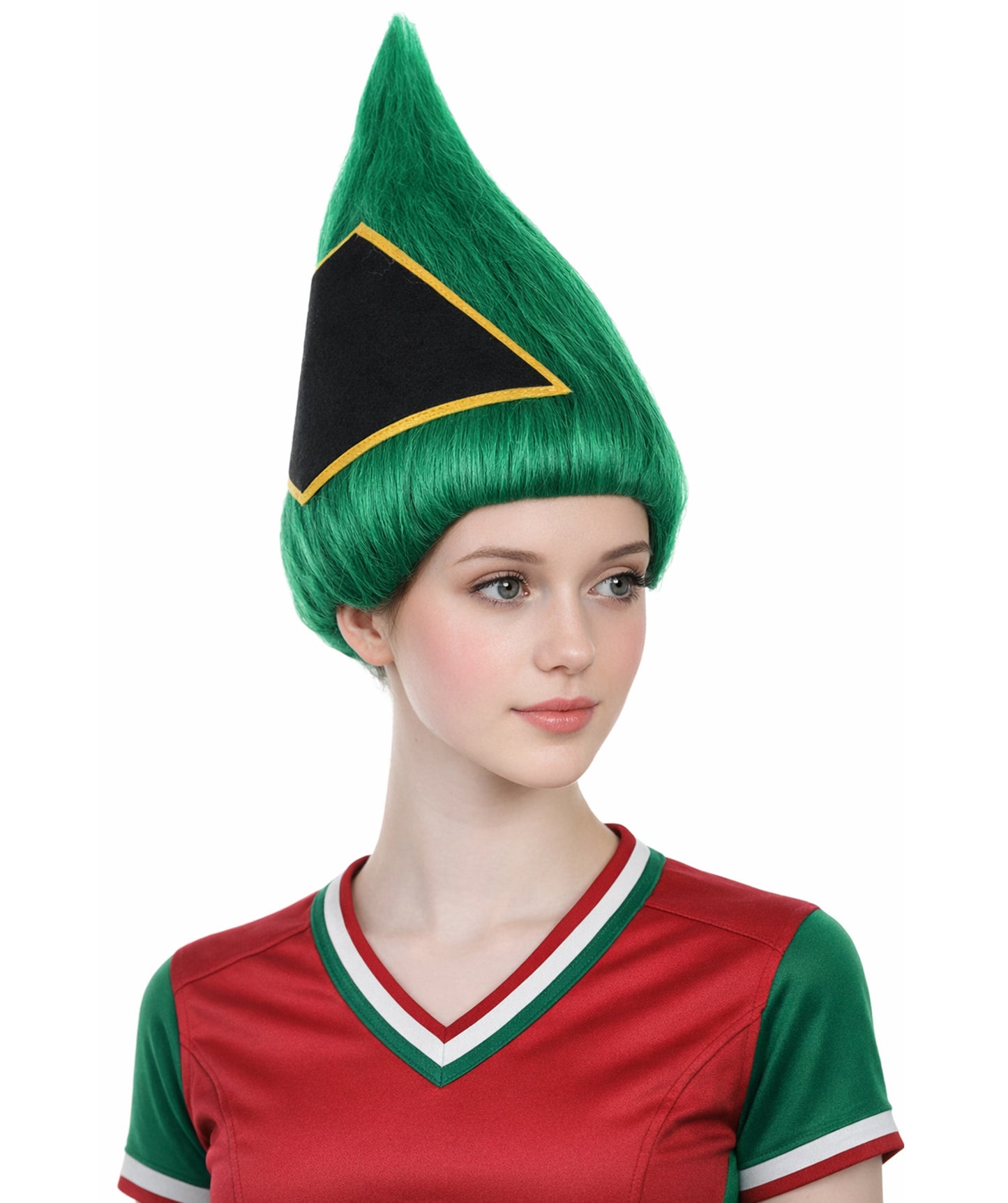 South Africa Flag Troll Wig | National Pride Green Sport Wig | Premium Breathable Capless Cap