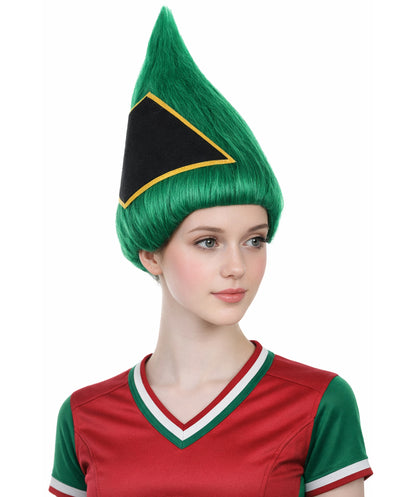 South Africa Flag Troll Wig | National Pride Green Sport Wig | Premium Breathable Capless Cap