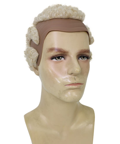 HPO Adult Men’s Platinum Blonde Buzz Cut Wig | Fighter Inspired Video Game Hairstyle | Flame-retardant Synthetic Fiber