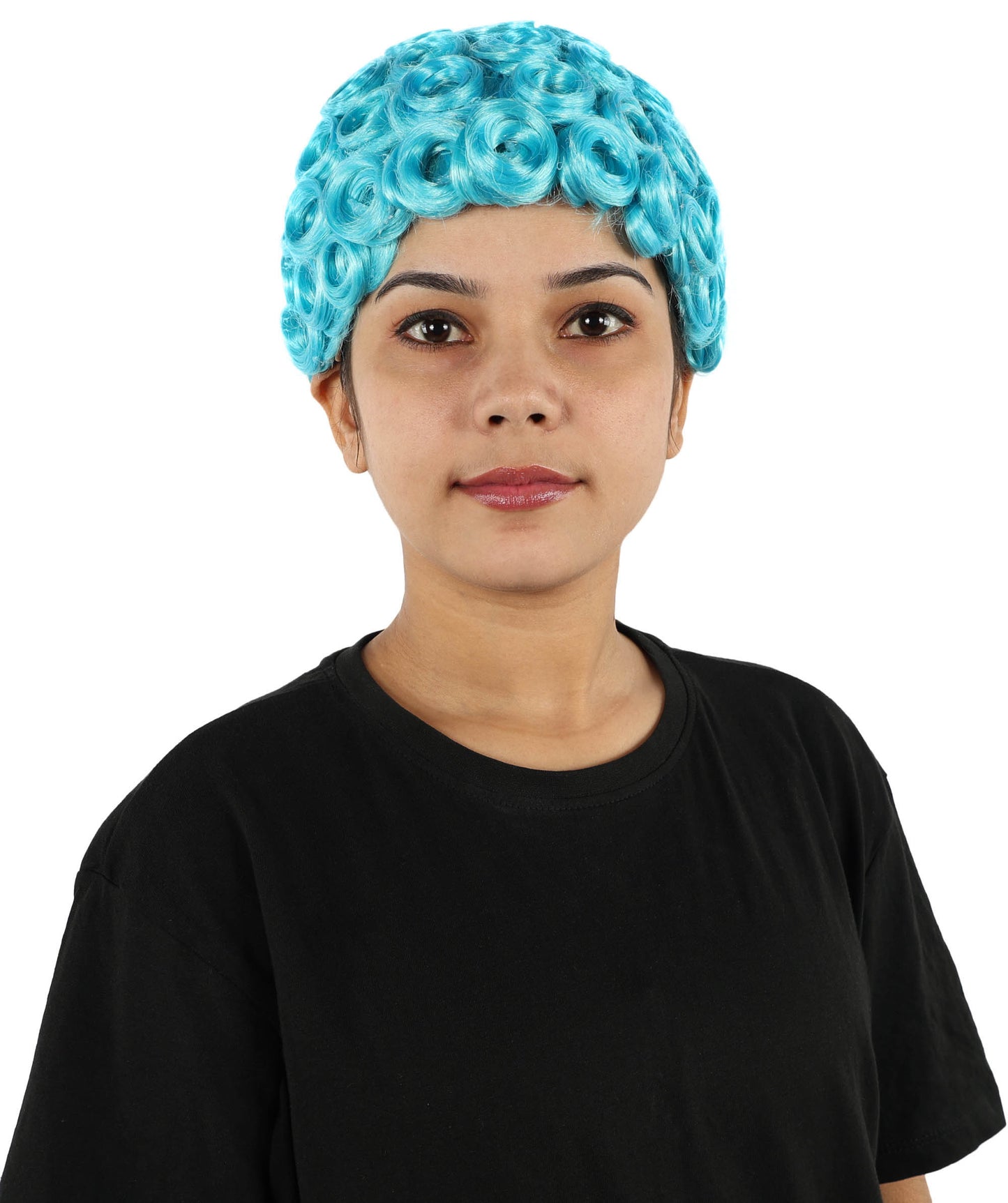 HPO Women's Blue Spiky Cosplay Wig | Anime-Inspired Synthetic Hairpiece | Synthetic Fibers with Adjustable Breathable Cap for Halloween, Stage & Parties