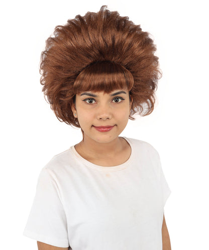 HPO Women's Voluminous Retro Wig | Auburn copper hue, create of synthetic fiber, teased curly volume, breathable capless cap | Party, Halloween, theater, drag, performance, costume events