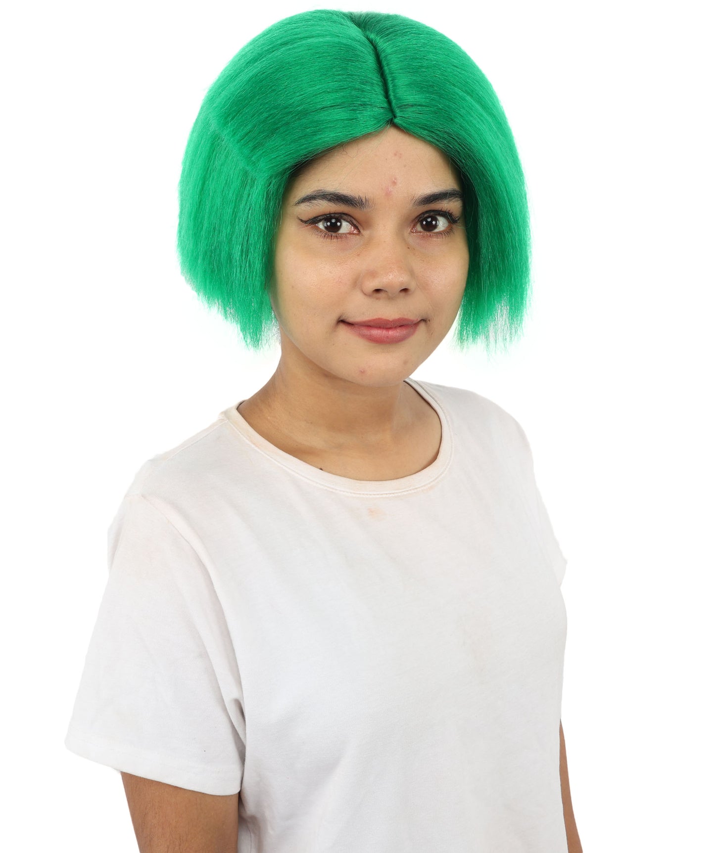 HPO Women’s Neon Yellow Bob Wig with Bangs—Bright Straight Cut Wig | Celebrity Inspired Hairpiece for Party, Halloween and Cosplay