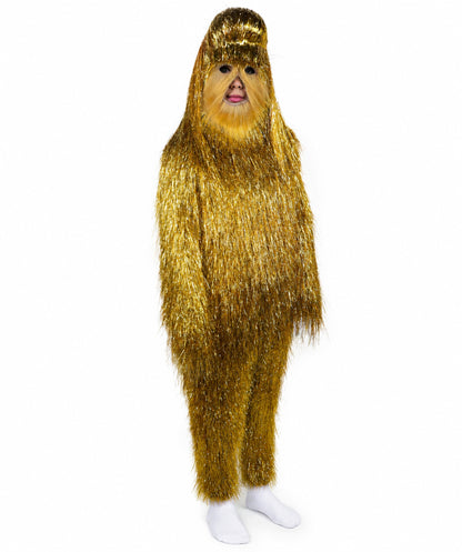 HPO Unisex Teen Extreme Tinsel Hairy Person Costume Bundle & Mask Set - Full-Body Tinsel Hair Suit Extra-Long Costume Wig for Halloween, Cosplay & Parties - Multiple Color Options