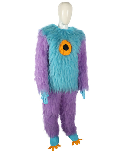 HPO Adult Unisex Furry Rainbow Monster Costume & Bundel Set with Mask | Perfect for Halloween| Flame-retardant Synthetic Fabric