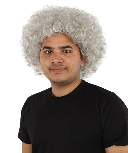 HPO Men's Soft Curly Afro Wig with Multiple Color Options | Flame-Retardant Synthetic Fiber | Perfect for Halloween, Cosplay and Themed Parties