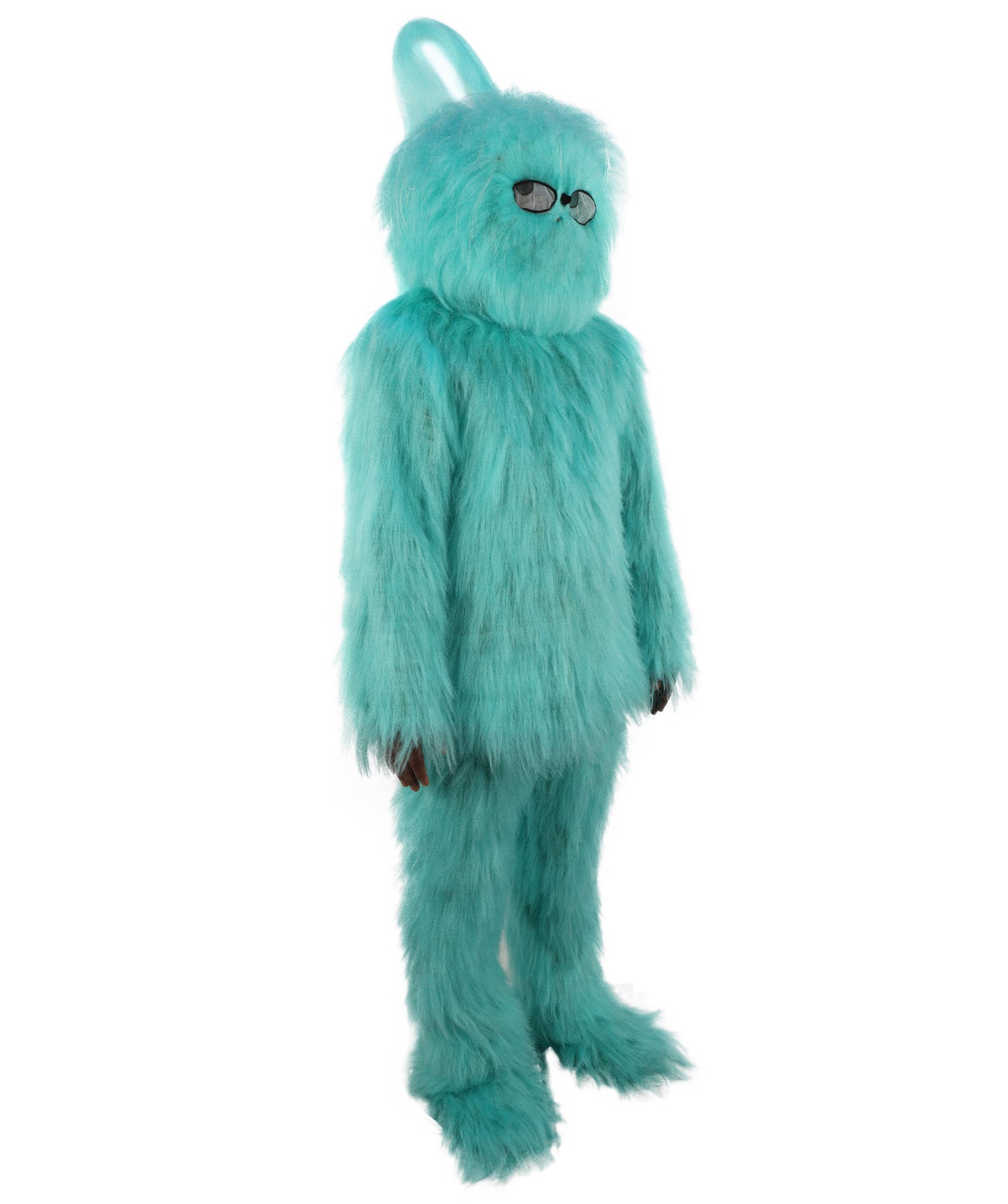 HPO Unisex Blue Furry Monster Costume, Mask and Bundle Set | Full Body Fur Costume with Matching Mask | Soft Plush Halloween Cosplay Outfit for Parties, Mascots & Performers