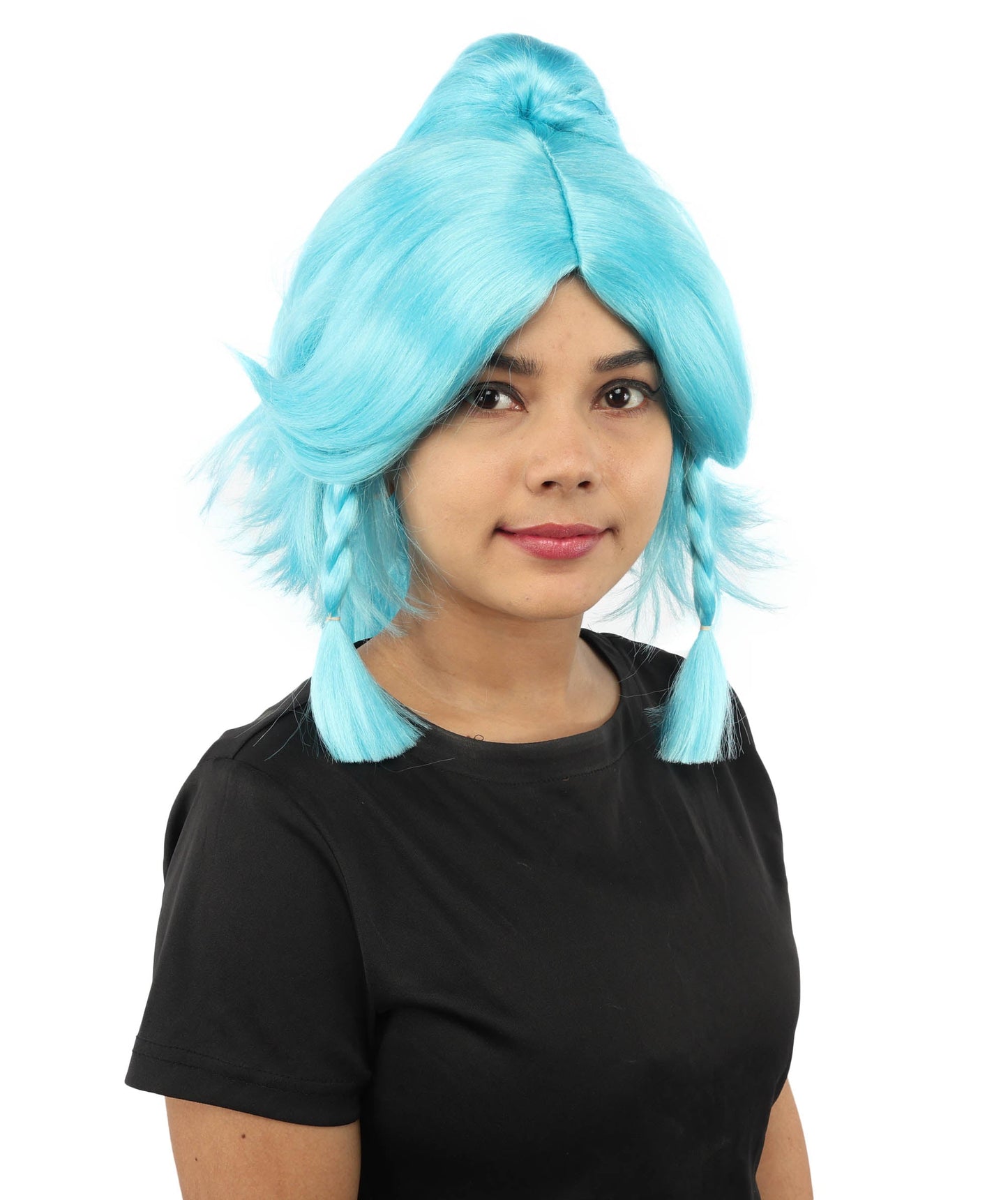 HPO Adult Women's Alien Nature Spirit Hair | Multiple Color Options | Soft Textured Bob with Beaded Braids, Heat Resistant Synthetic Fiber & Breathable Mesh | Halloween, Fantasy Roleplay, Themed Party, Theater & Carnival