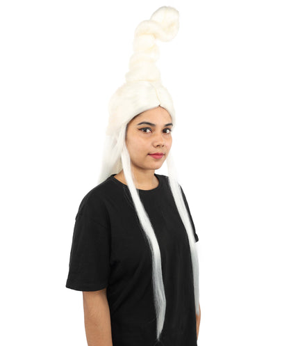 HPO Adult Women's Sculpted Loop Topknot Wig | Multiple Color Options | Create of synthetic fiber, gravity-defying twisted vertical bun with long face-framing strands, breathable base | Party, Halloween, theater, drag, performance, costume events
