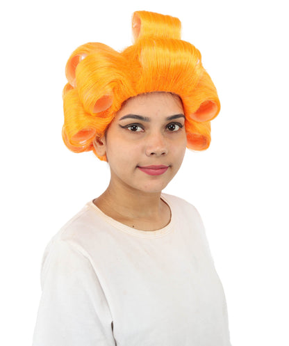 HPO Adult Women's Retro Roller Set Pink Wig | Multiple Color Options, create of synthetic fiber, large cylindrical curler texture, capless cap | Party, Halloween, theater, drag, performance, costume events