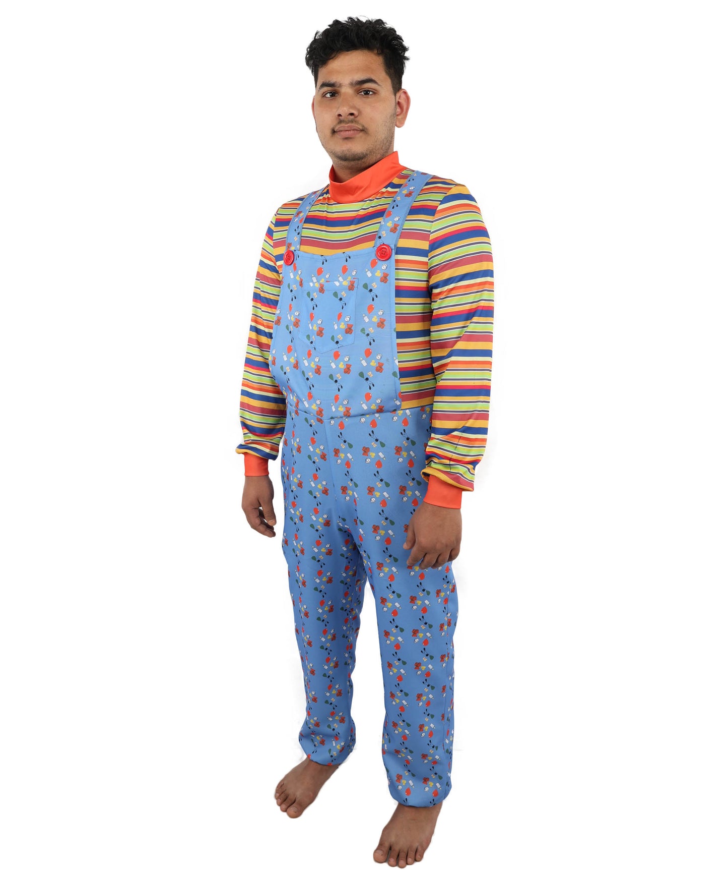 HPO Men's Junior Police Officer Costume Set | Blue Ronior and NW Fabric Construction with Matching Cap | Ideal for Halloween, Theater, Drag, and Themed Performance Events